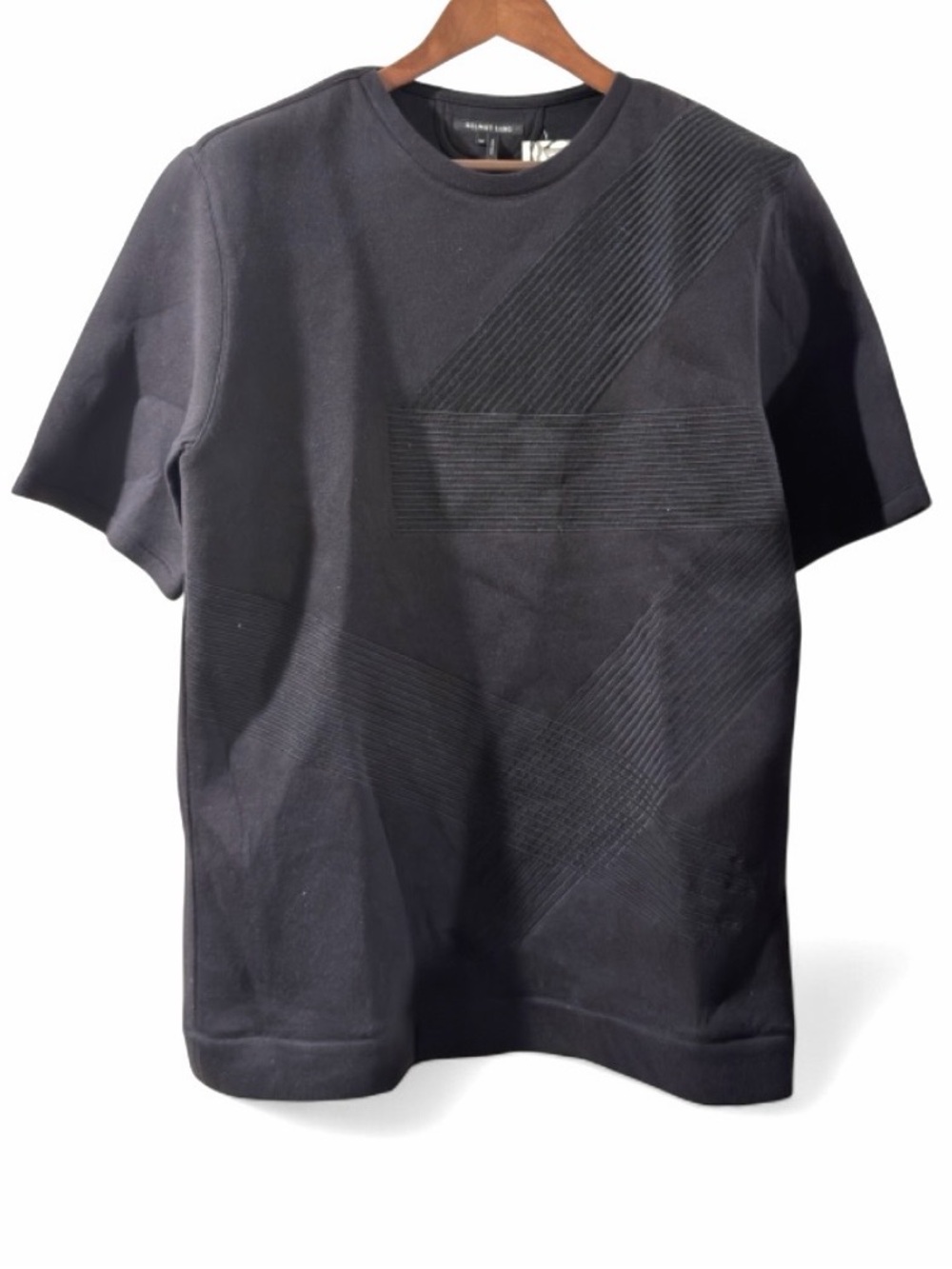 Helmut Lang Oversize Embroidered Black Tee Size Men’s Medium (NWT)
